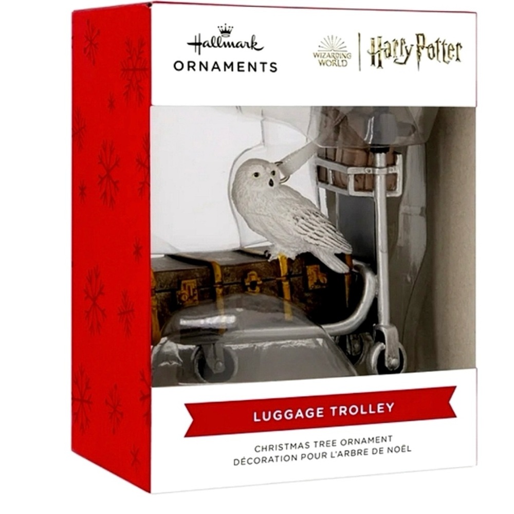 Hallmark Harry Potter Owl on Luggage Ornament - White and Brown